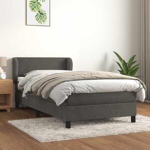 Box spring postel s matrací tmavě šedá 80 x 200 cm samet 3127338