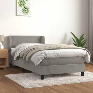 Box spring postel s matrací světle šedá 80 x 200 cm samet 3127337