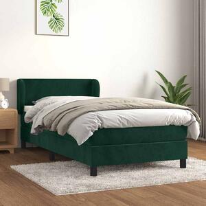 Box spring postel s matrací tmavě zelená 80 x 200 cm samet 3127340
