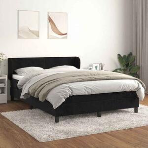Box spring postel s matrací černá 140x200 cm samet 3127375