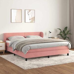 Box spring postel s matrací růžová 160x200 cm samet 3127384