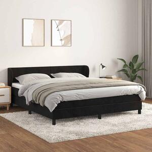 Box spring postel s matrací černá 160x200 cm samet 3127381