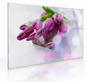 Skleněný obraz - kytice tulipánů (70x50 cm)