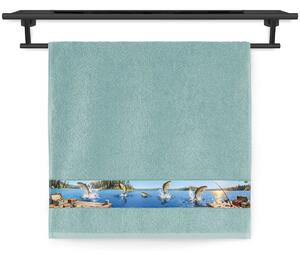 Ručník Veba NORA tisk Tajemství tiché vody mořská zelená Velikost: 50x100 cm