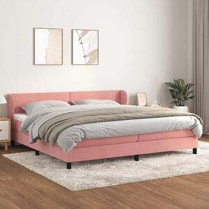 Box spring postel s matrací růžová 200x200 cm samet 3127396