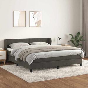 Box spring postel s matrací tmavě šedá 160x200 cm samet 3127440