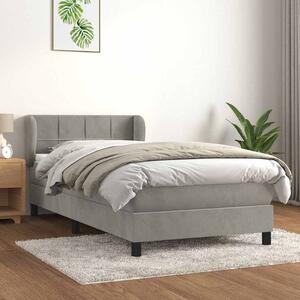 Box spring postel s matrací světle šedá 80 x 200 cm samet 3127457
