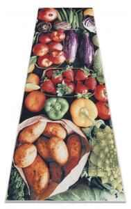 Makro Abra Kusový koberec vhodný k praní ANDRE 1711 Do kuchyně ovoce zelenina protiskluzový vícebarevný Rozměr: 80x200 cm