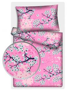 Povlečení hladká bavlna LUX - Třešňový květ - růžové 140x200+70x90