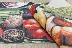 Makro Abra Kusový koberec vhodný k praní ANDRE 1711 Do kuchyně ovoce zelenina protiskluzový vícebarevný Rozměr: 80x200 cm