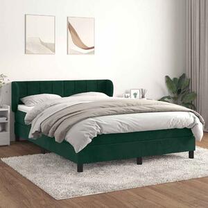 Box spring postel s matrací tmavě zelená 140x190 cm samet 3127490
