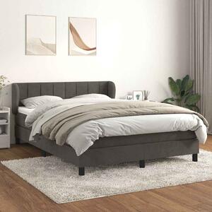Box spring postel s matrací tmavě šedá 140x200 cm samet 3127494