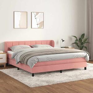 Box spring postel s matrací růžová 160x200 cm samet 3127504