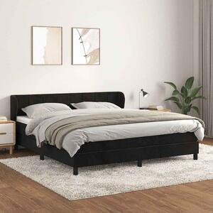 Box spring postel s matrací černá 160x200 cm samet 3127501