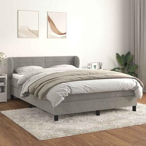 Box spring postel s matrací světle šedá 140x200 cm samet 3127553