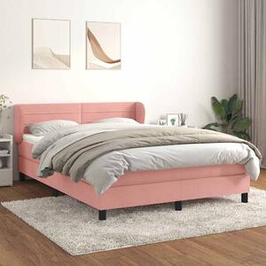 Box spring postel s matrací růžová 140x190 cm samet 3127552