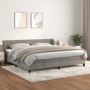 Box spring postel s matrací světle šedá 200x200 cm samet 3127571