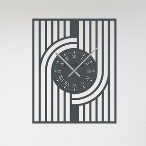 Dřevo života | Nástěnné hodiny GATSBY Zvolte barvu dekoru: Antracitová | Velikost hodin: 31x40 | Barva ručiček: Stříbrné