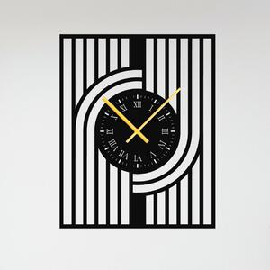 Nástěnné hodiny GATSBY Zvolte barvu dekoru: Černá | Velikost hodin: 31x40 | Barva ručiček: Zlaté