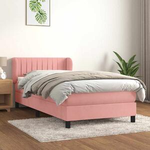 Box spring postel s matrací růžová 80 x 200 cm samet 3127582