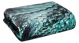 Luxusní deka z mikrovlákna EVA 15 černá/tyrkysová 150x200 cm Mybesthome