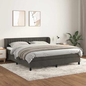 Box spring postel s matrací tmavě šedá 160x200 cm samet 3127620