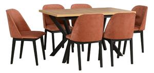 Drewmix Jídelní set 1+6 stůl IKON 4 + židle MONTI 1