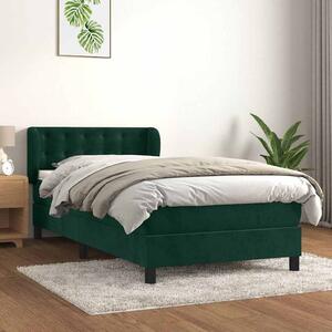 Box spring postel s matrací tmavě zelená 80 x 200 cm samet 3127700