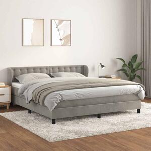 Box spring postel s matrací světle šedá 160x200 cm samet 3127739