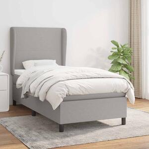 Box spring postel s matrací světle šedá 80 x 200 cm textil 3127757
