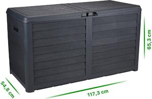 Lifetime Garden zahradní box na poltáe - box na poltáe - zahradní úloný box - 420 l - 117,3 x 65,3 x 54,8 cm - erný