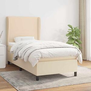 Box spring postel s matrací krémová 90x190 cm textil 3127770