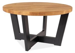 Černý konferenční stolek s dubovou deskou CONO B 80x80