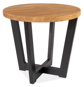 Černý konferenční stolek s dubovou deskou CONO C 60x60