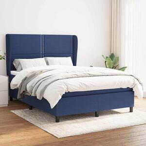 Box spring postel s matrací modrá 140x190 cm textil 3127883