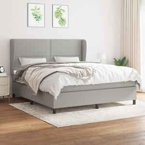 Box spring postel s matrací světle šedá 180 x 200 cm textil 3127901