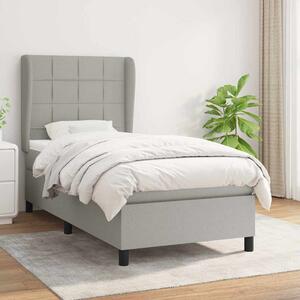 Box spring postel s matrací světle šedá 80 x 200 cm textil 3127917