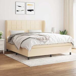 Box spring postel s matrací krémová 160x200 cm textil 3127978