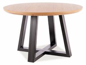 Dubový jídelní stůl s černými nohami CONO II 120x120