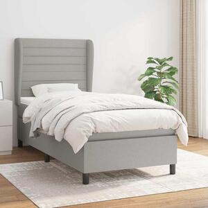 Box spring postel s matrací světle šedá 80 x 200 cm textil 3127997