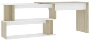 Rohový psací stůl bílý dub sonoma 200 x 50 x 76 cm dřevotříska