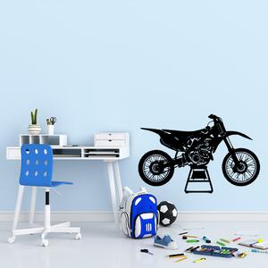 Živá Zeď Samolepka Cross Motorka Barva: černá, Velikost: 60 x 39 cm