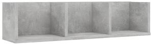 Nástěnná police na CD betonově šedá 75 x 18 x 18 cm dřevotříska