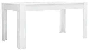 Jídelní stůl bílý s vysokým leskem 160 x 80 x 76 cm dřevotříska