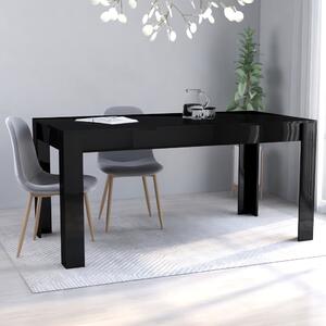 Jídelní stůl černý vysoký lesk 160 x 80 x 76 cm dřevotříska