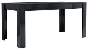 Jídelní stůl černý vysoký lesk 160 x 80 x 76 cm dřevotříska