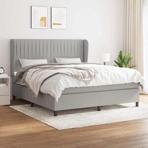 Box spring postel s matrací světle šedá 180 x 200 cm textil 3128141