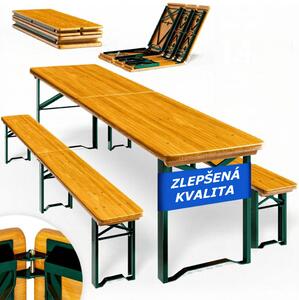 Pivní set MAXI sklápěcí, 220cm, přírodní hnědá Jurhan
