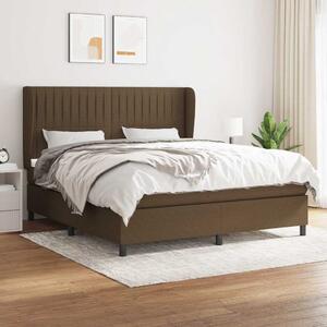 Box spring postel s matrací tmavě hnědá 160x200 cm textil 3128136