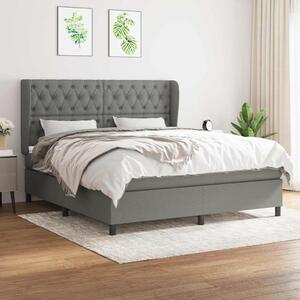 Box spring postel s matrací tmavě šedá 160x200 cm textil 3128214